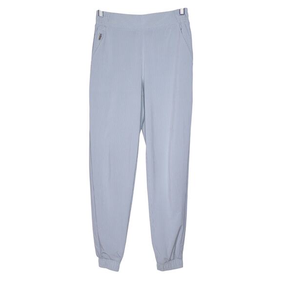 ATHLETA Brooklyn Textured Jogger City Stripe Coast Grey High Rise Women's 2 - Picture 1 of 15
